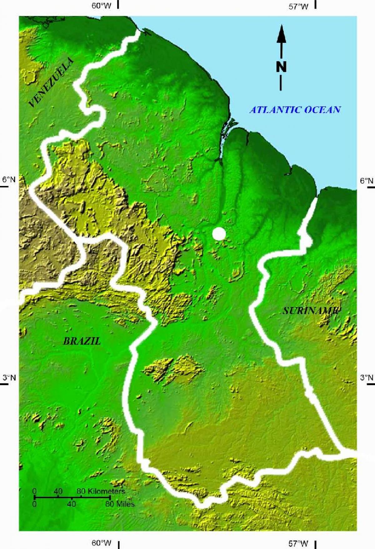 რუკა სატელიტური რუკა Guyana