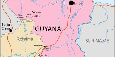 რუკა Guyana მდებარეობა მსოფლიო