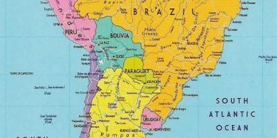რუკა Guyana სამხრეთ ამერიკა 