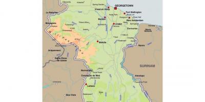 რუკა Guyana აჩვენებს ქალაქში