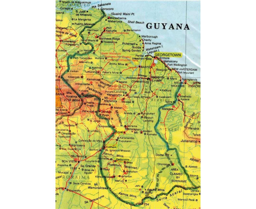 რუკა Guyana აფრიკაში