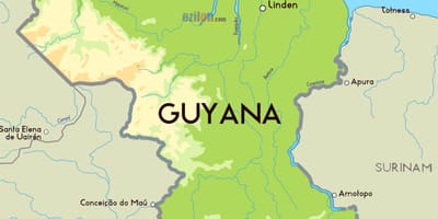 რუკა საქართველოს ფიზიკური რუკა Guyana