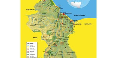 რუკა Guyana მდებარეობა რუკაზე