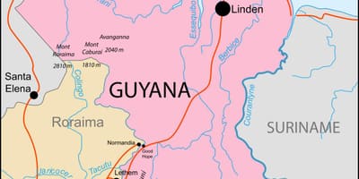 რუკა Guyana მდებარეობა მსოფლიო