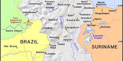 რუკა Guyana ქვეყანა